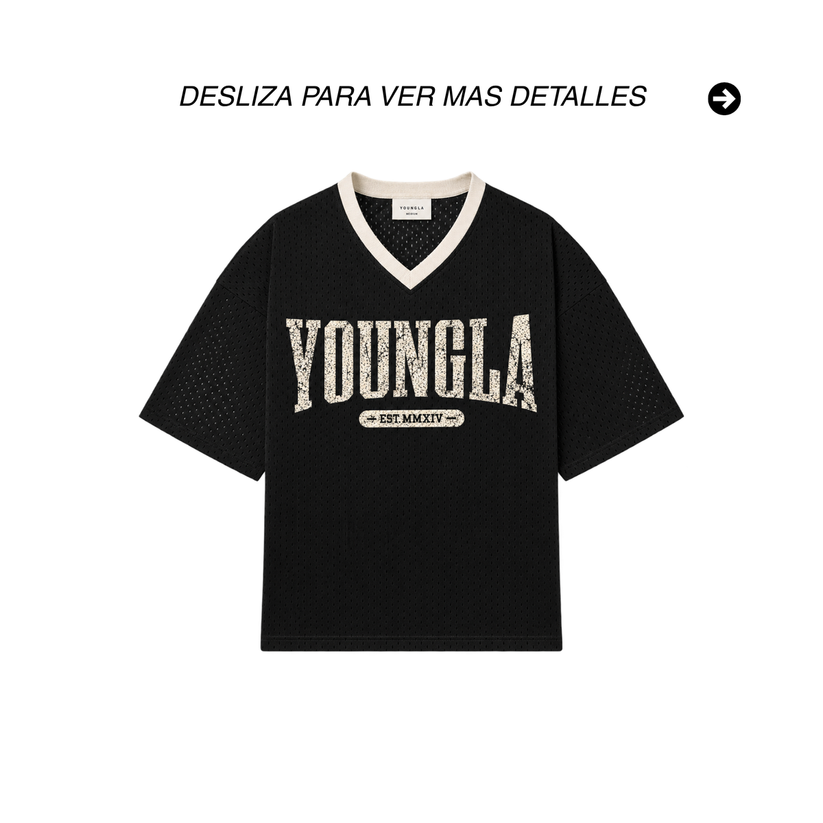 JERSEY YOUNGLA MESH V-NECK