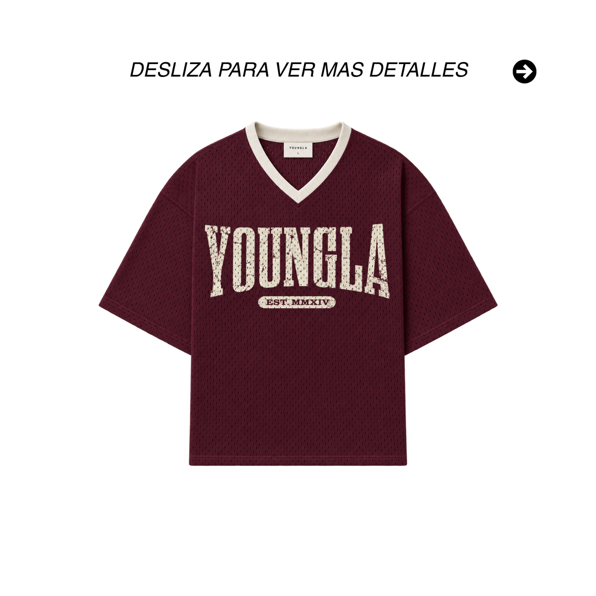 JERSEY YOUNGLA MESH V-NECK