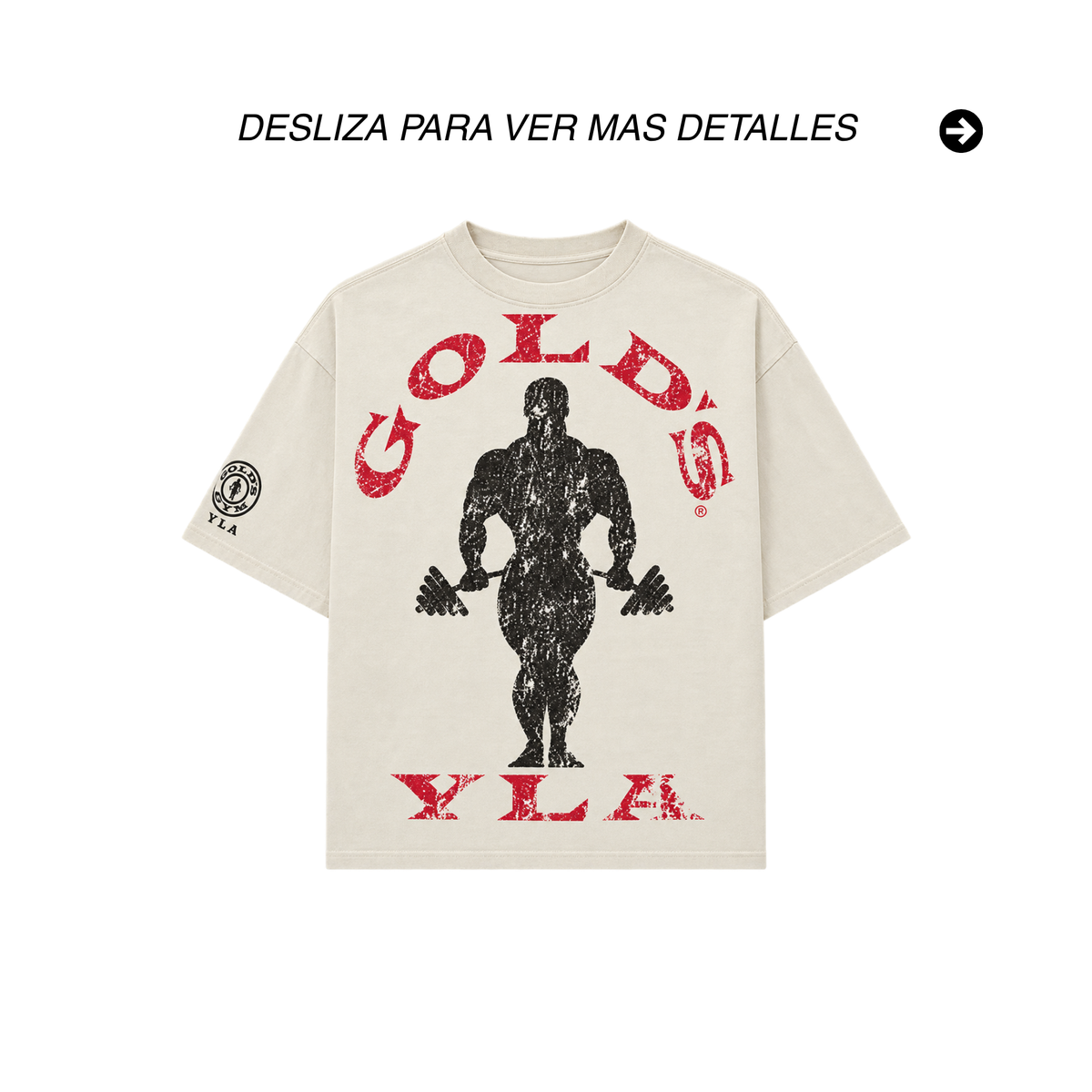 PLAYERA OVERSIZED YOUNGLA GOLD’S GYM