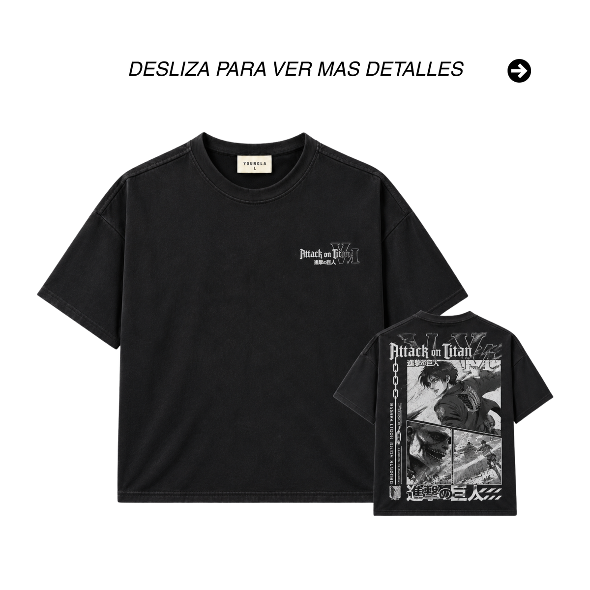 PLAYERA OVERSIZED ATTACK ON TITAN EREN