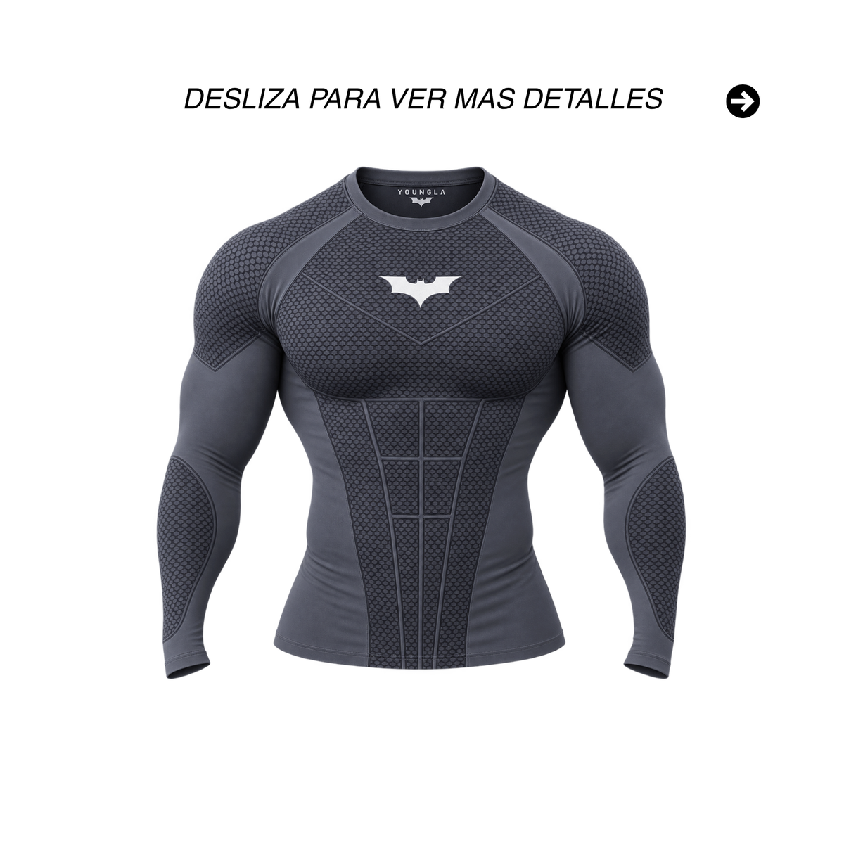 PLAYERA DE COMPRESIÓN BATMAN MANGA LARGA